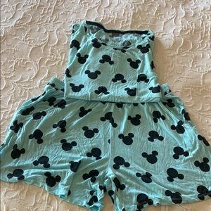 Mickey Mouse Print Pajama Set
